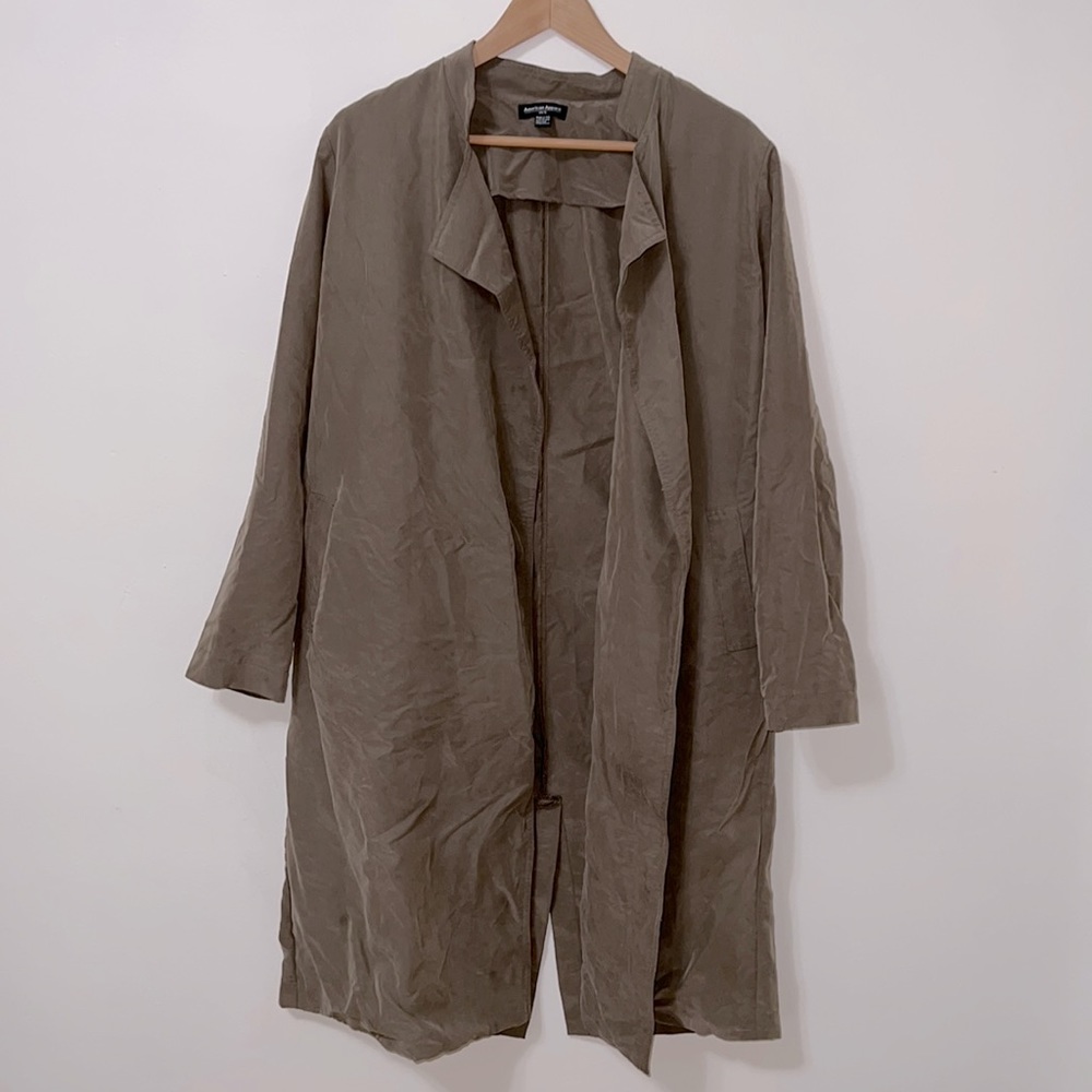American Apparel Olive Green Lightweight Trench Coat